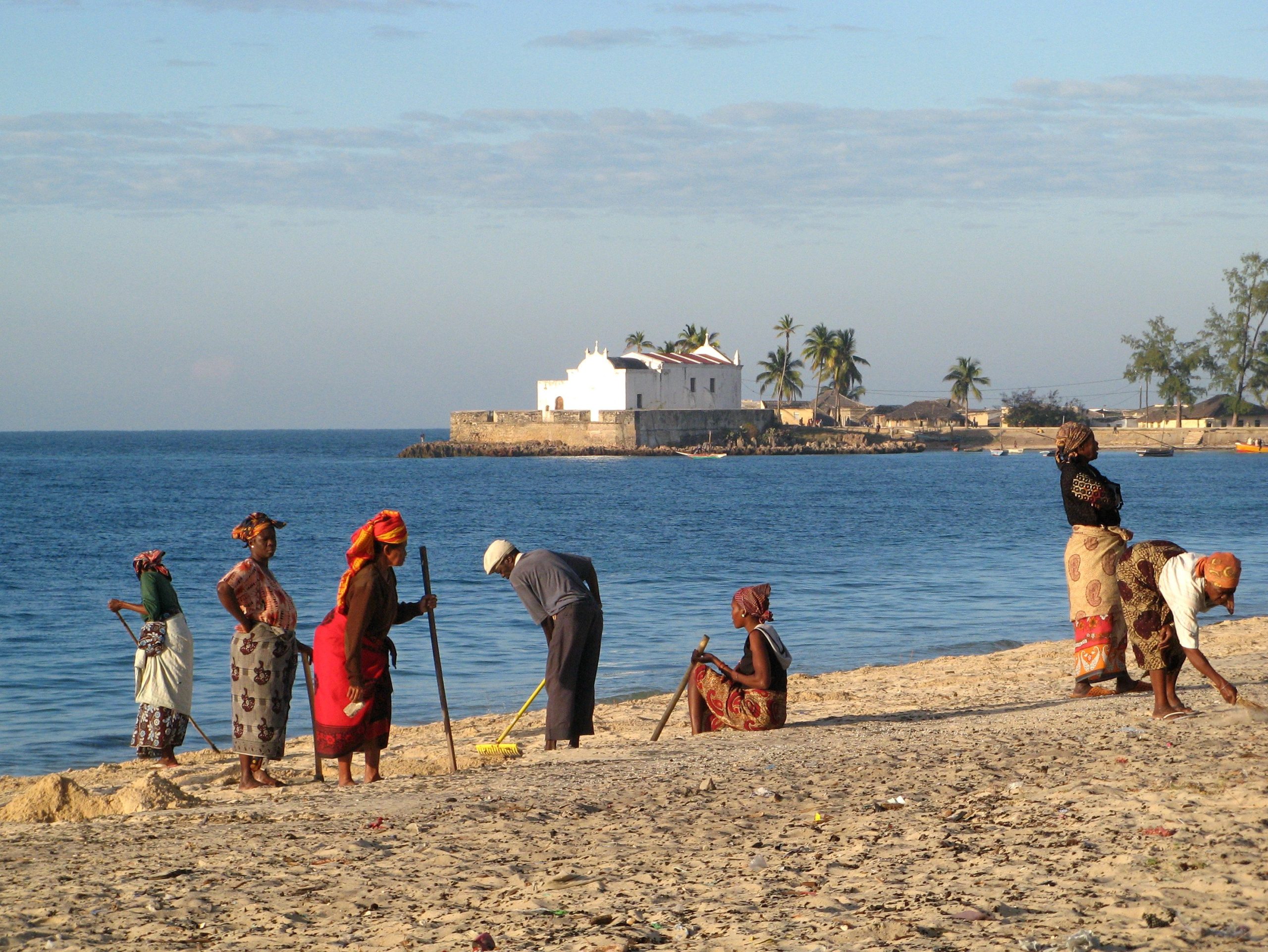 Mozambican people on the beach