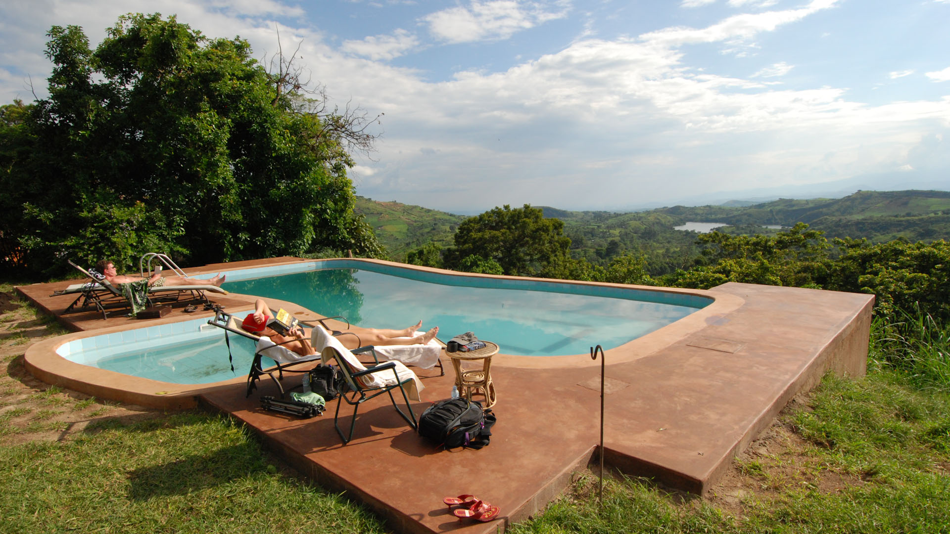 View from pool at Ndali Lodge in Uganda