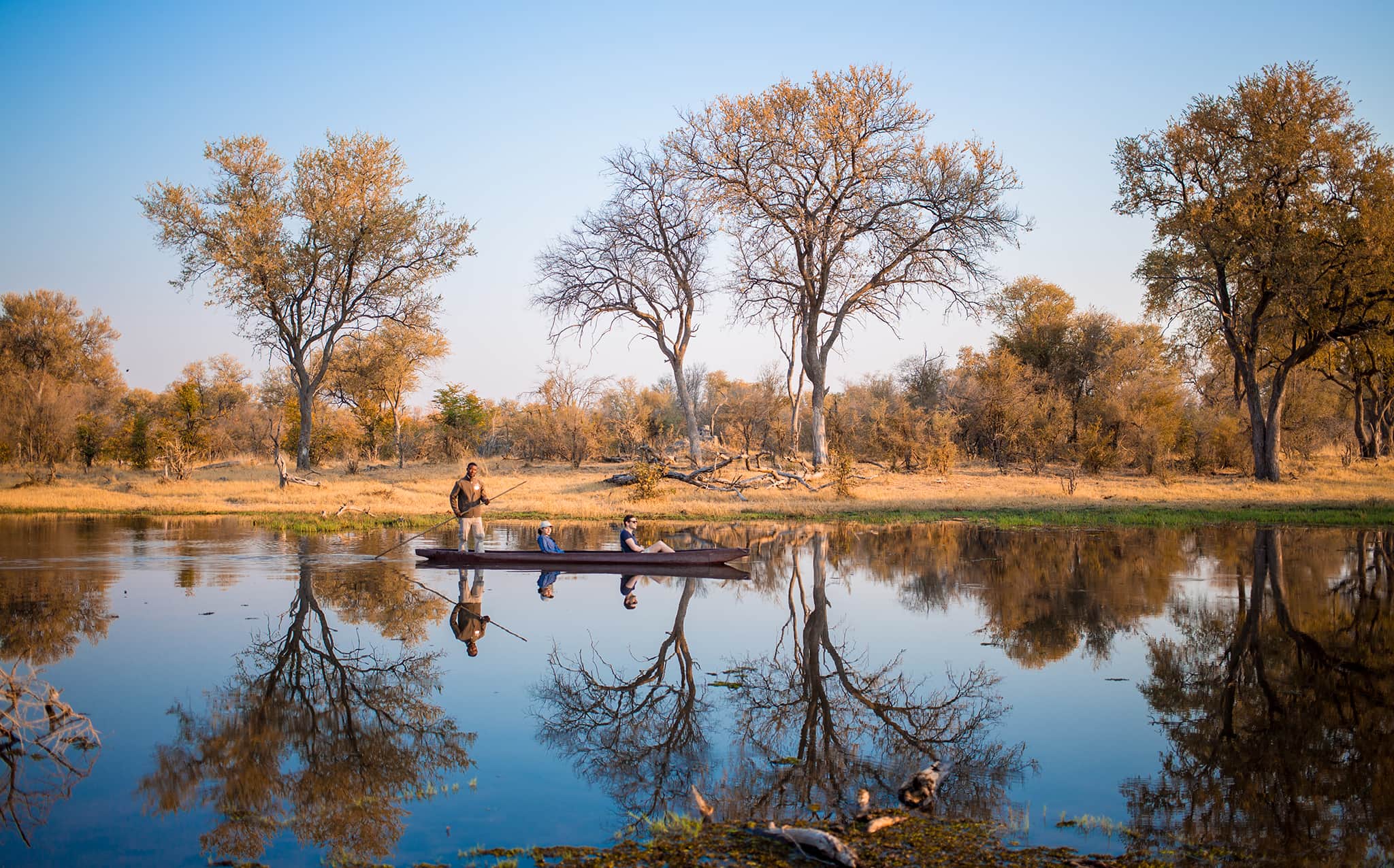 Romantic mokoro safari in Botswana