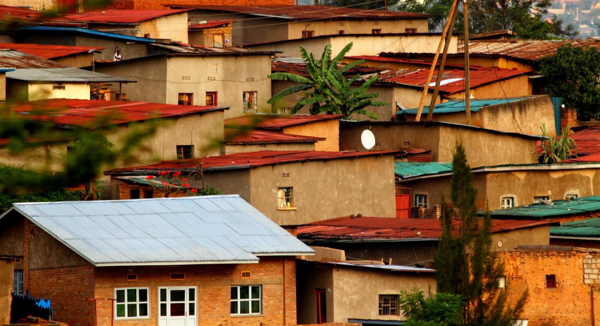 Wohnquartier in Kigali, der Hauptstadt von Kigali